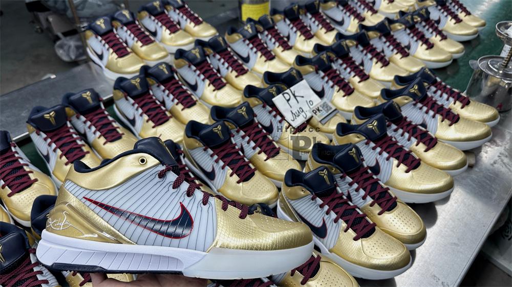 PK God Kobe 4 Protro Metallic Gold and Dark Obsidian RETAIL MATERIALS READY TO SHIP